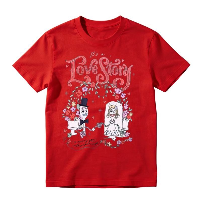Love Story Graphic T-Shirt – Cute Cartoon Cotton Tee
