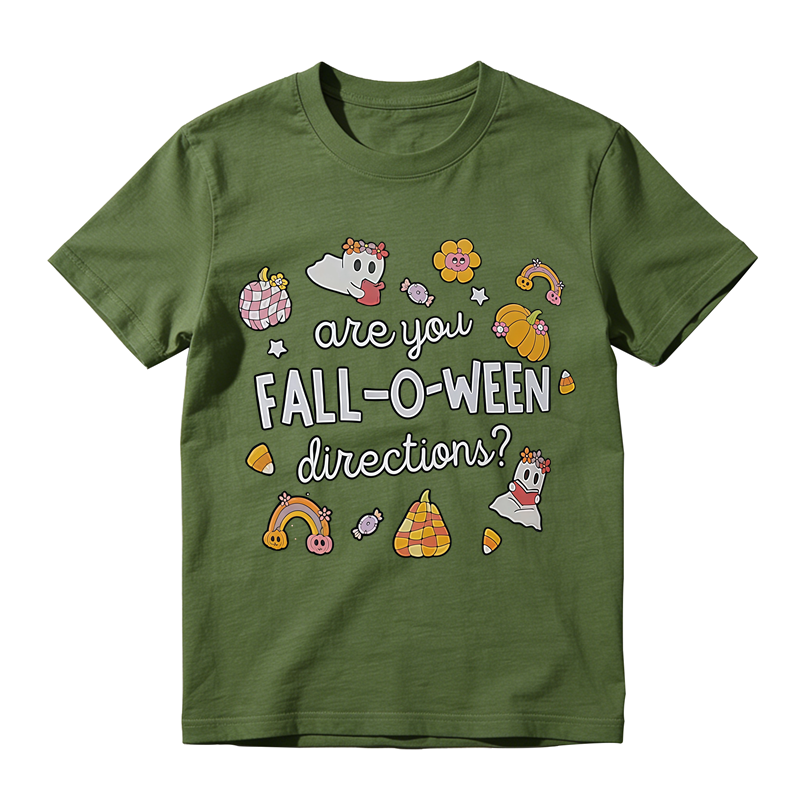 Are You Fall-O-Ween Directions T-shirt Cute Ghost Pumpkin Candy Corn Halloween Fall Tee