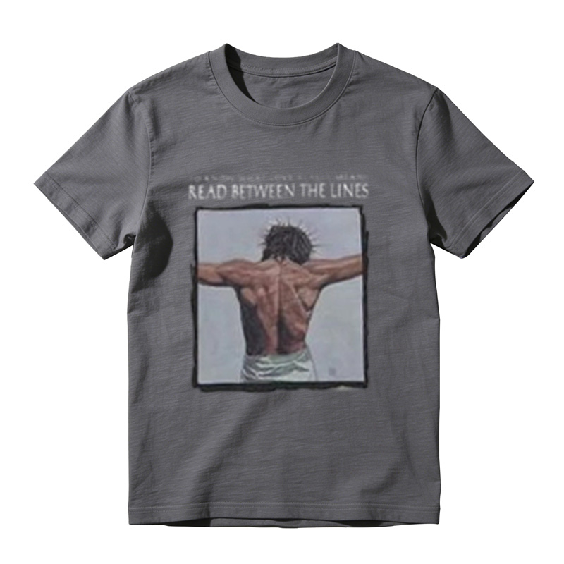 Read Between The Lines Back Figure Graphic Vintage T-Shirt