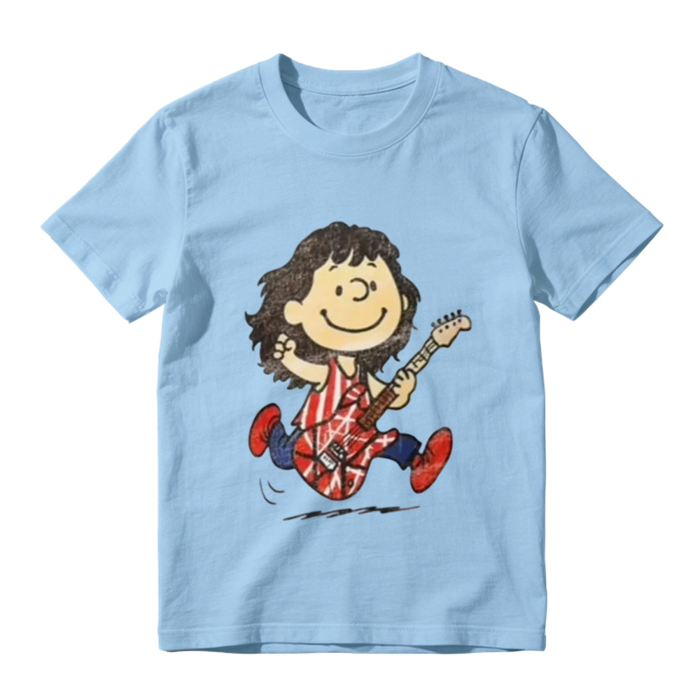Vintage Snoopy Character Eddie Van Halen Frankenstein Guitar Rock Graphic Tee