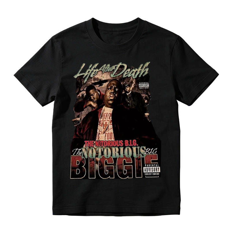 Vintage 90s Rap T‑Shirt, Life After Death Album The Notorious BIG Biggie Unisex Casual Hip‑Hop Tee