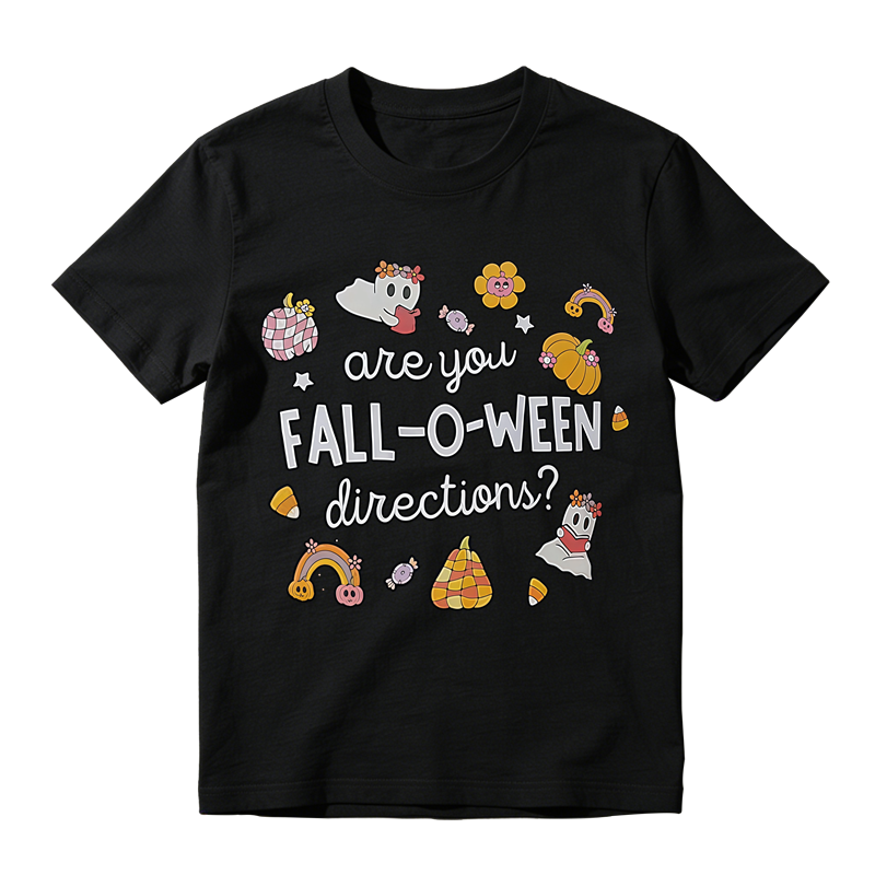 Are You Fall-O-Ween Directions T-shirt Cute Ghost Pumpkin Candy Corn Halloween Fall Tee