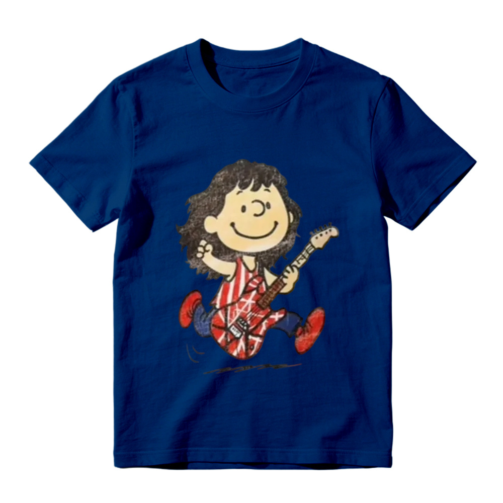 Vintage Snoopy Character Eddie Van Halen Frankenstein Guitar Rock Graphic Tee