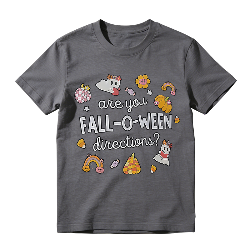Are You Fall-O-Ween Directions T-shirt Cute Ghost Pumpkin Candy Corn Halloween Fall Tee
