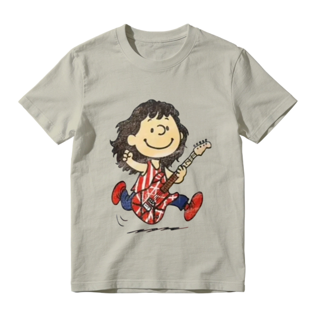 Vintage Snoopy Character Eddie Van Halen Frankenstein Guitar Rock Graphic Tee
