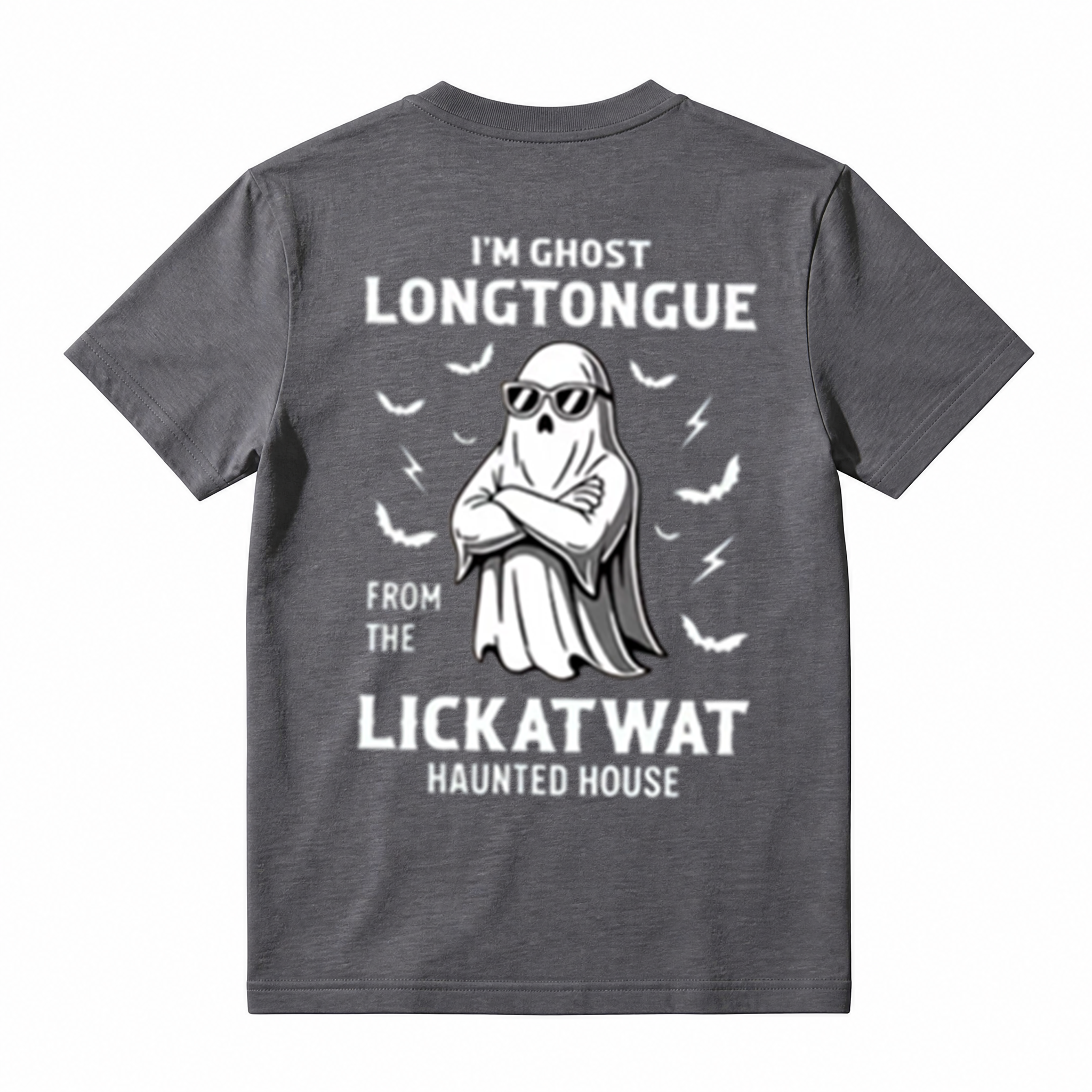 I'm Ghost Longtongue From The Lickatwat Haunted House Funny Halloween Graphic T‑Shirt