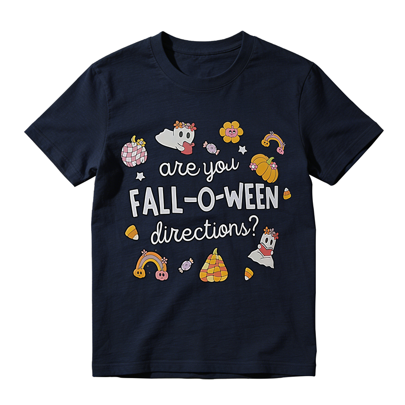 Are You Fall-O-Ween Directions T-shirt Cute Ghost Pumpkin Candy Corn Halloween Fall Tee