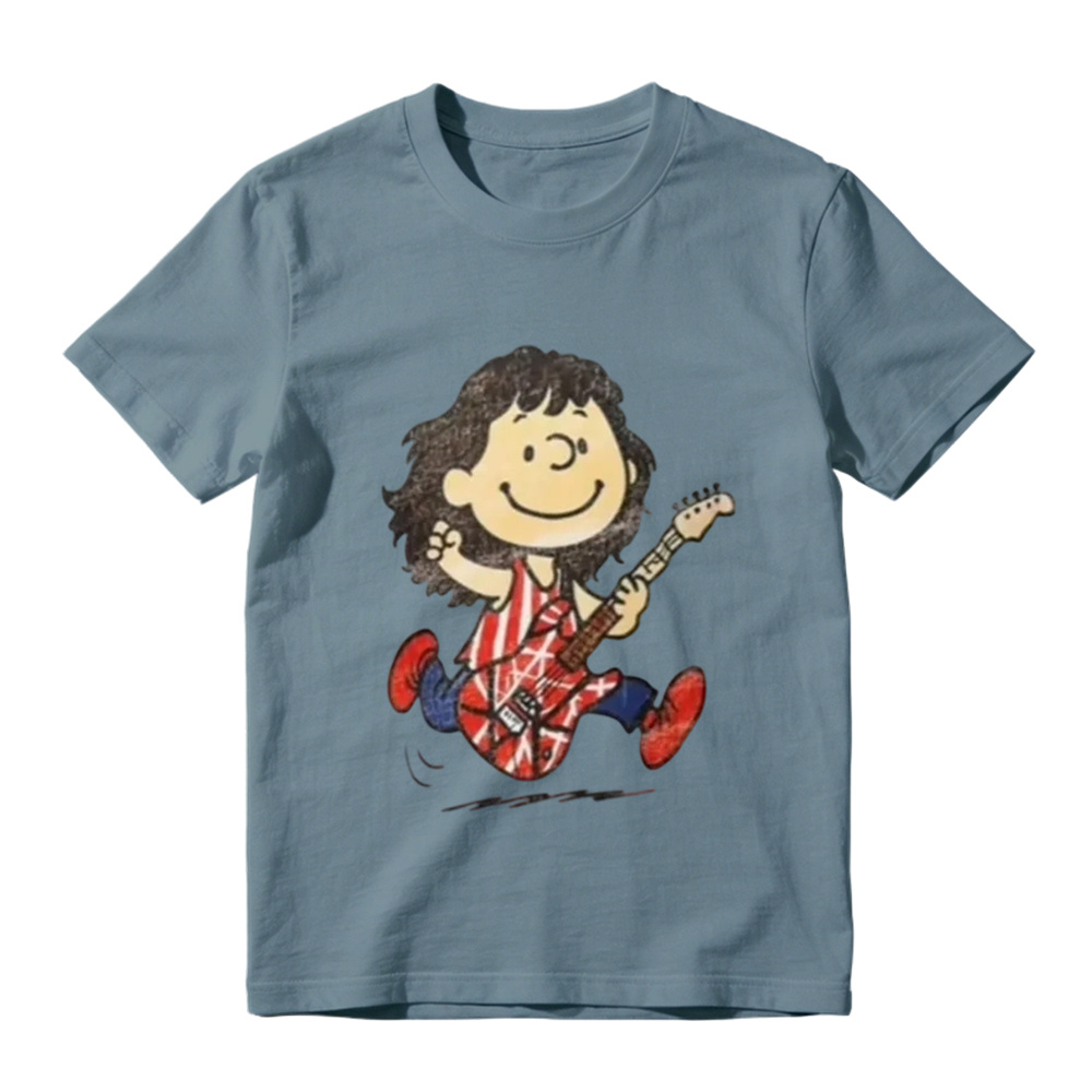 Vintage Snoopy Character Eddie Van Halen Frankenstein Guitar Rock Graphic Tee