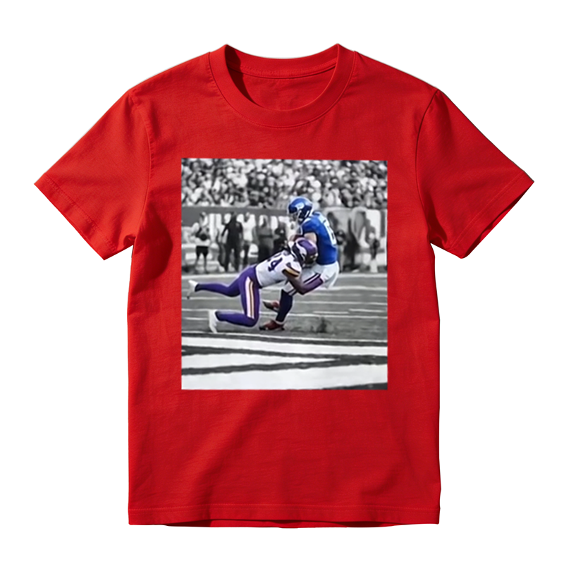 Retro Football Game Snapshot Graphic Tee, Sports Fan Casual Short Sleeve T‑Shirt