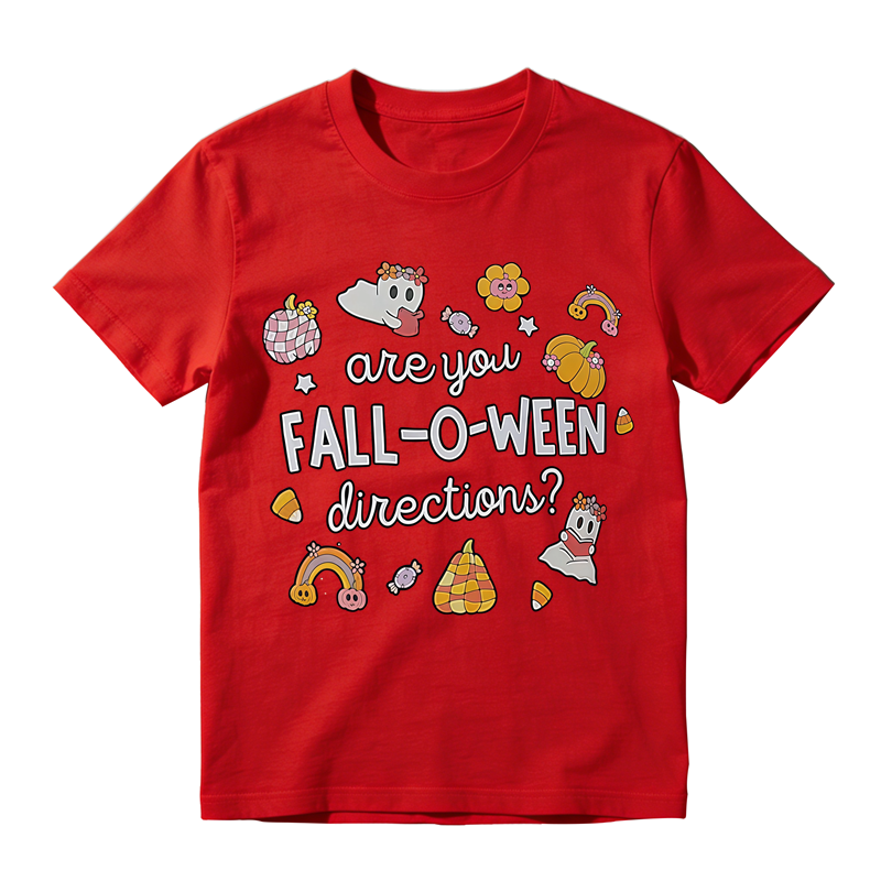 Are You Fall-O-Ween Directions T-shirt Cute Ghost Pumpkin Candy Corn Halloween Fall Tee