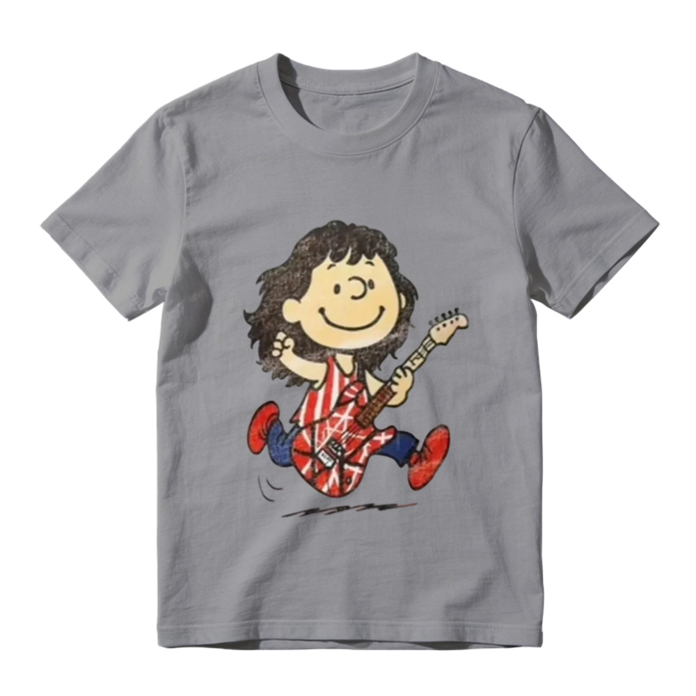 Vintage Snoopy Character Eddie Van Halen Frankenstein Guitar Rock Graphic Tee