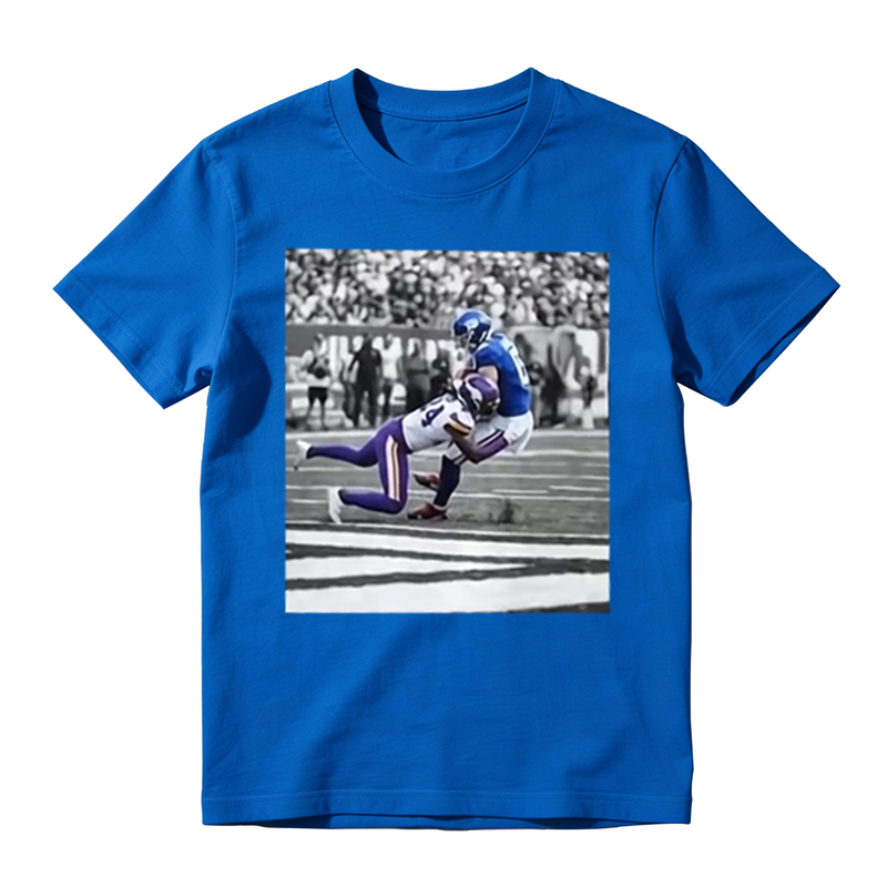 Retro Football Game Snapshot Graphic Tee, Sports Fan Casual Short Sleeve T‑Shirt