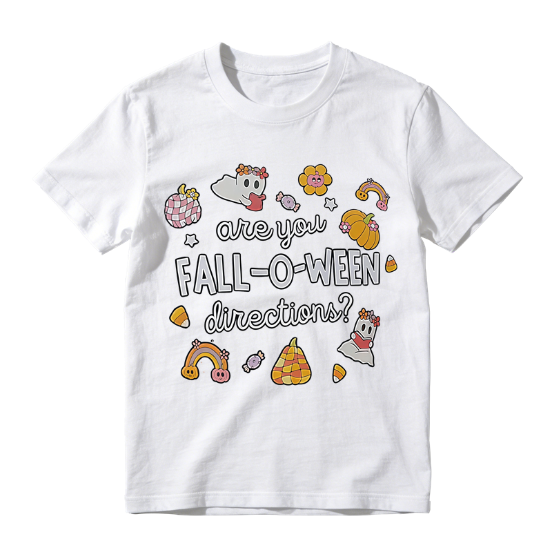 Are You Fall-O-Ween Directions T-shirt Cute Ghost Pumpkin Candy Corn Halloween Fall Tee