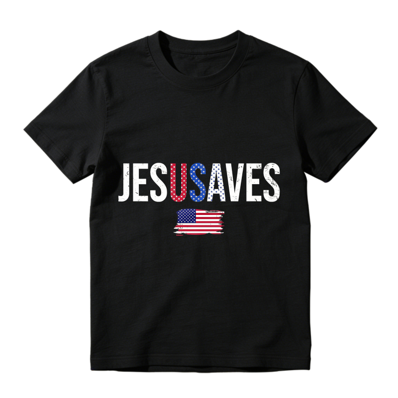 Jesus Saves With American Flag T-shirt