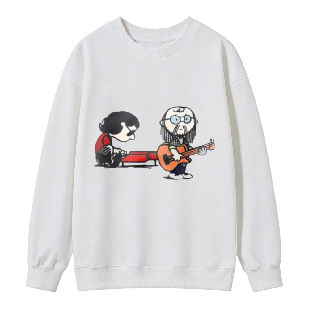 Cartoon Rock Band Guitar Player Graphic Sweatshirt