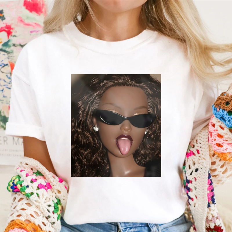 Woman With Sunglasses And Tongue Out Unisex Classic T-shirt