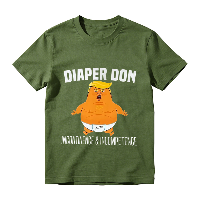 Funny Diaper Don Graphic T-Shirt – Incontinence & Incompetence Novelty Tee