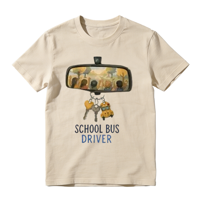 School Bus Driver Rear‑View Mirror Graphic T‑Shirt Back To School Bus Driver Gift Tee