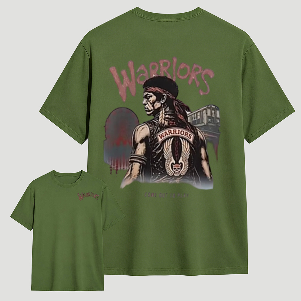 Vintage Warriors Gang Character Graphic Tee Classic 70s Movie Fan Shirt
