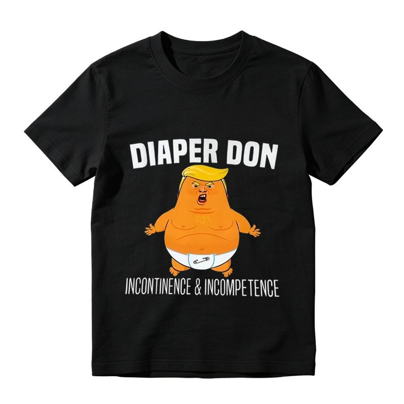 Funny Diaper Don Graphic T-Shirt – Incontinence & Incompetence Novelty Tee