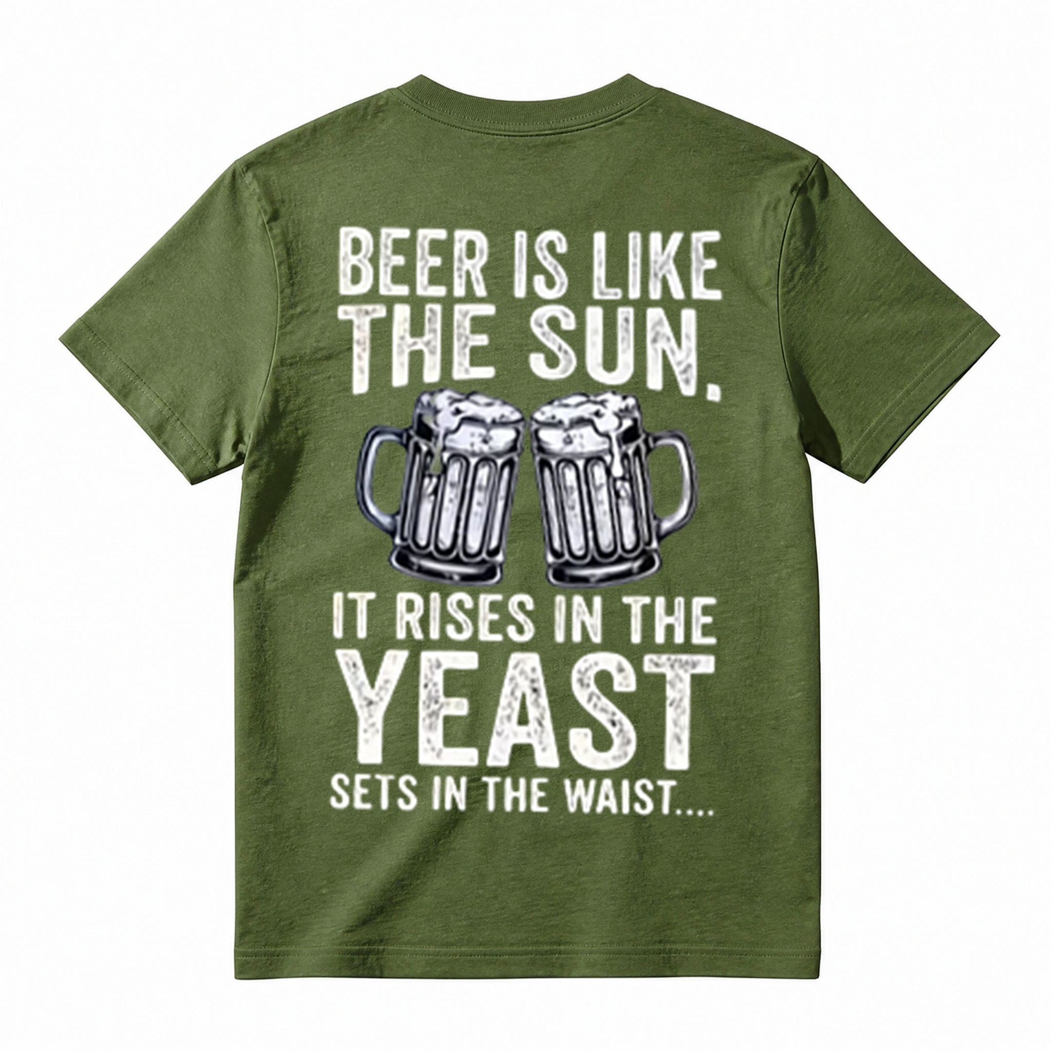 Funny Beer Is Like The Sun It Rises In The Yeast Sets In The Waist T-Shirt, Beer Lover Humor Drinking Tee For Men