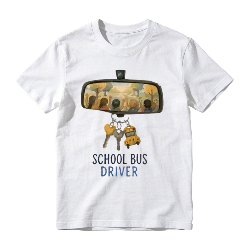 School Bus Driver Rear‑View Mirror Graphic T‑Shirt Back To School Bus Driver Gift Tee