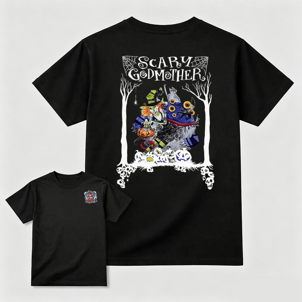 Scary Godmother Vintage Halloween Graphic T-Shirt
