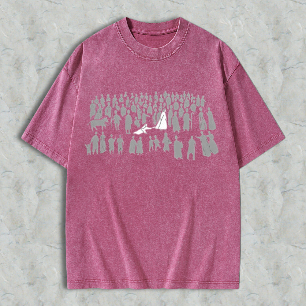 Vintage Washed Nativity Scene Silhouette Graphic T-Shirt