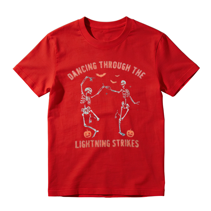 Vintage Dancing Skeleton Halloween Graphic T-Shirt – Unisex Cotton Tee