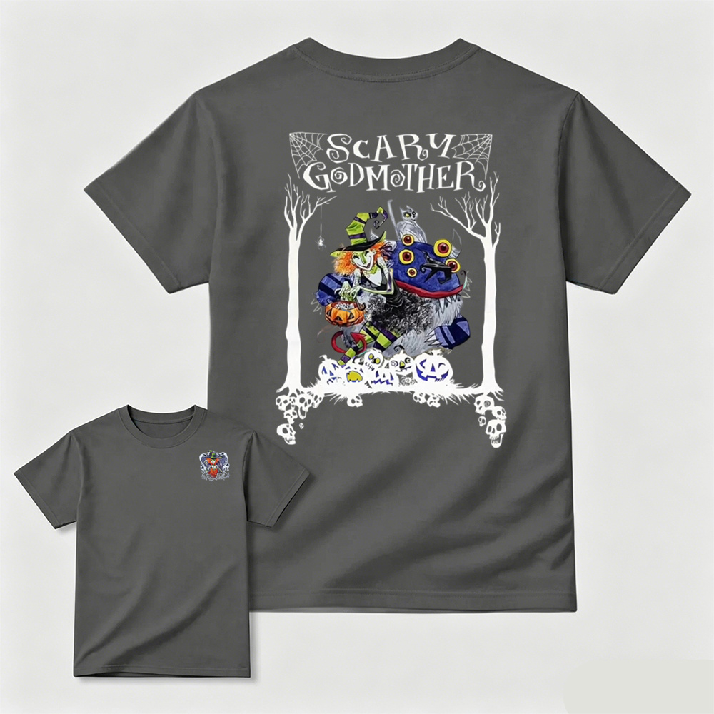 Scary Godmother Vintage Halloween Graphic T-Shirt
