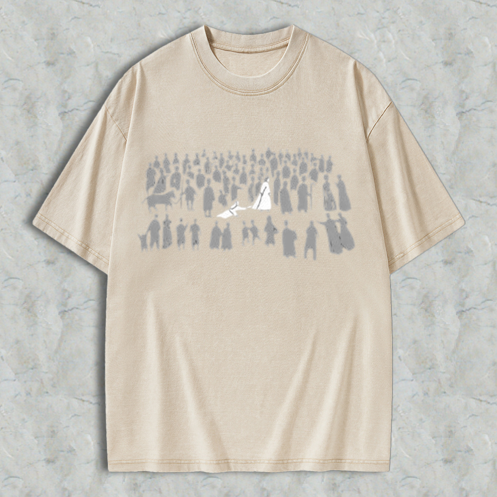 Vintage Washed Nativity Scene Silhouette Graphic T-Shirt