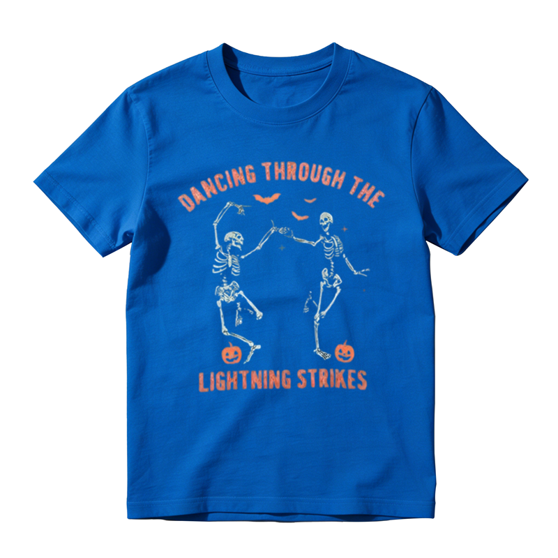 Vintage Dancing Skeleton Halloween Graphic T-Shirt – Unisex Cotton Tee