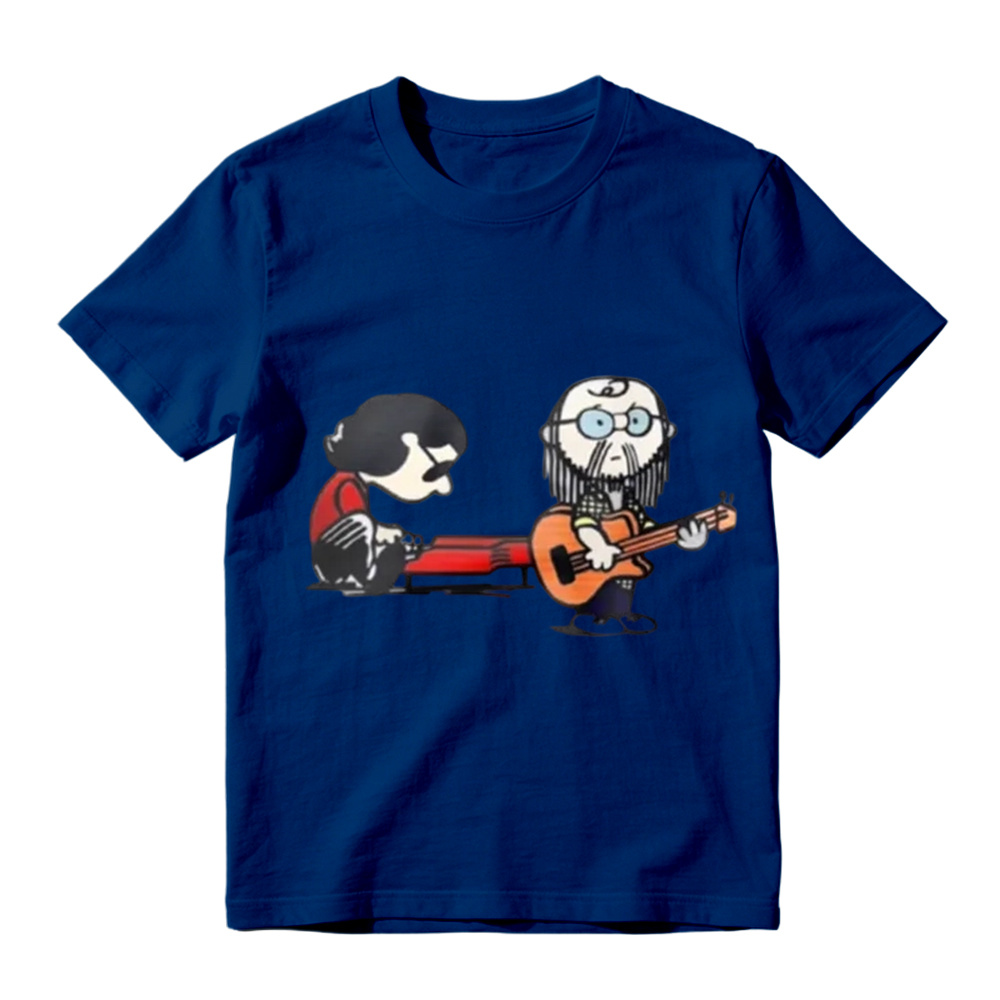 Cartoon Musician Duo Playing Guitar And Keyboard Unisex Classic T-shirt