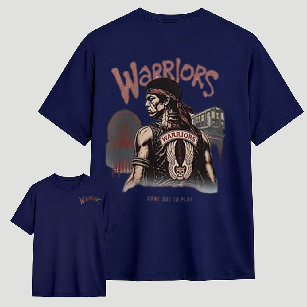 Vintage Warriors Gang Character Graphic Tee Classic 70s Movie Fan Shirt