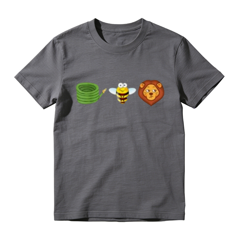 Funny Bee & Lion Cartoon Graphic T-Shirt