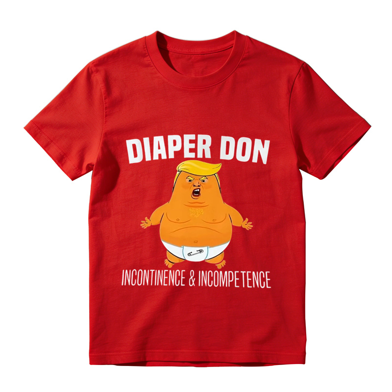 Funny Diaper Don Graphic T-Shirt – Incontinence & Incompetence Novelty Tee