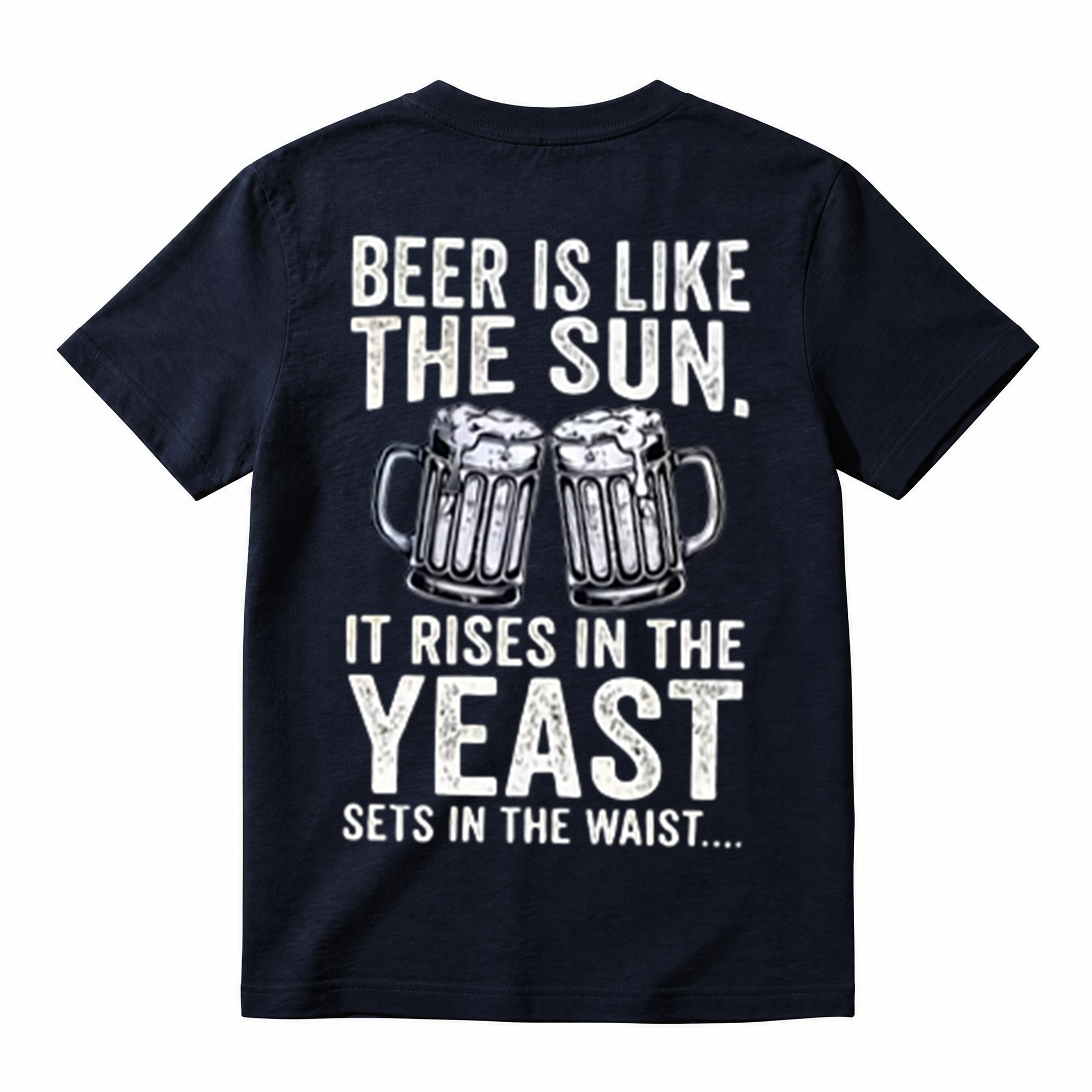 Funny Beer Is Like The Sun It Rises In The Yeast Sets In The Waist T-Shirt, Beer Lover Humor Drinking Tee For Men
