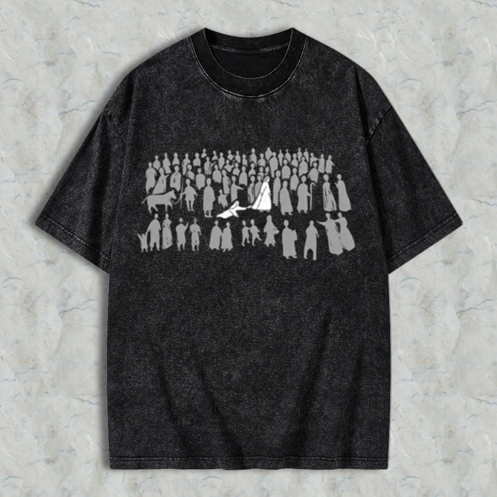 Vintage Washed Nativity Scene Silhouette Graphic T-Shirt