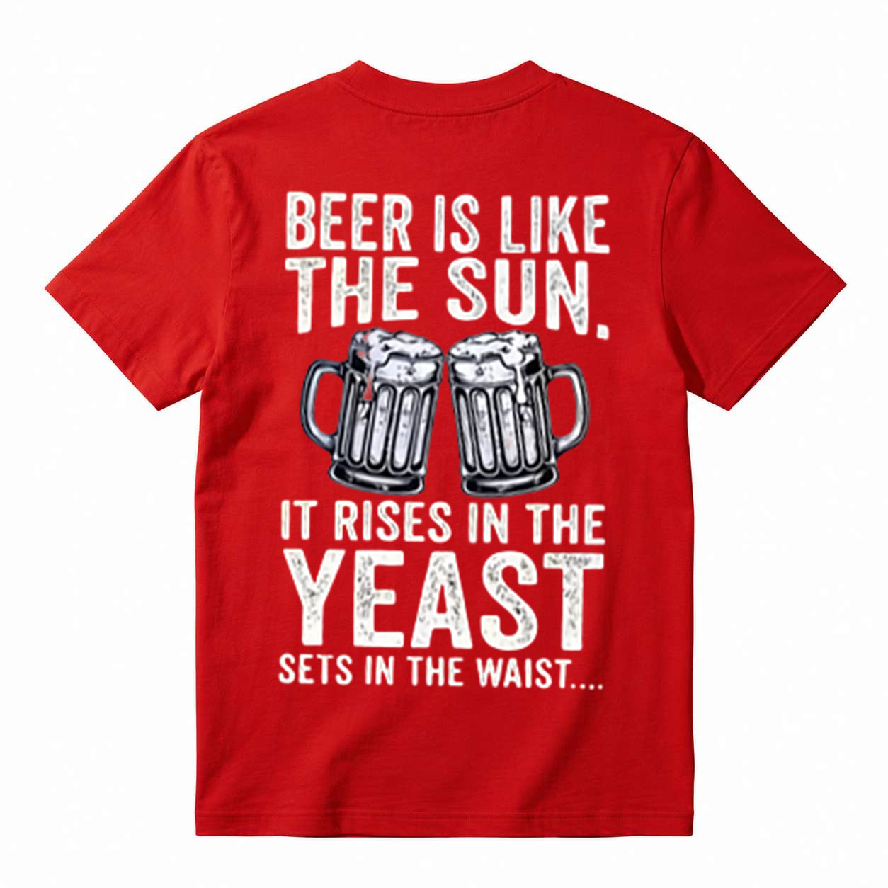 Funny Beer Is Like The Sun It Rises In The Yeast Sets In The Waist T-Shirt, Beer Lover Humor Drinking Tee For Men