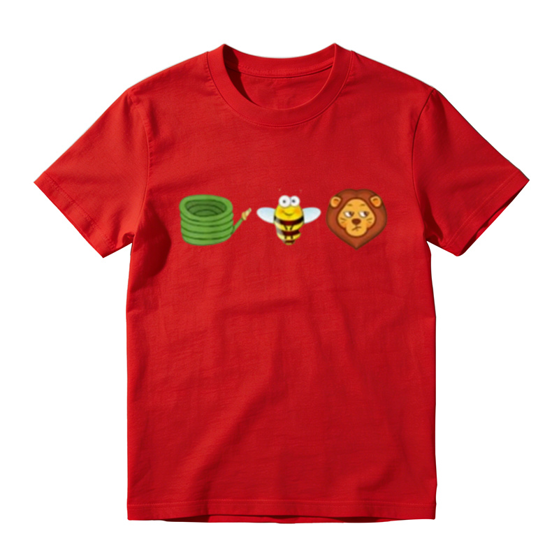 Funny Bee & Lion Cartoon Graphic T-Shirt
