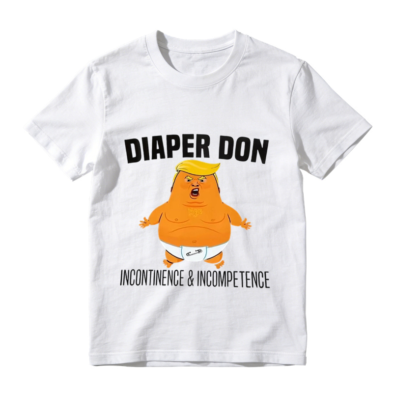 Funny Diaper Don Graphic T-Shirt – Incontinence & Incompetence Novelty Tee