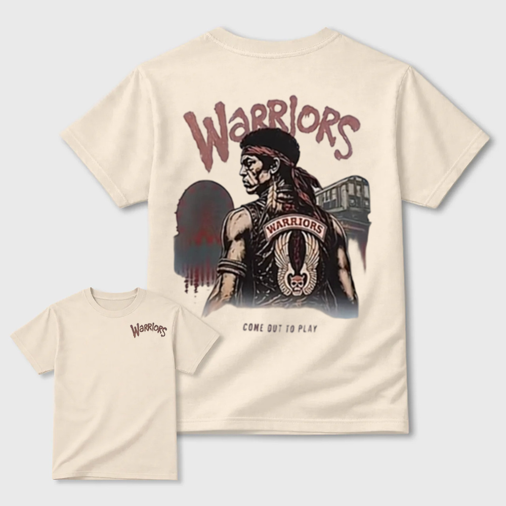 Vintage Warriors Gang Character Graphic Tee Classic 70s Movie Fan Shirt