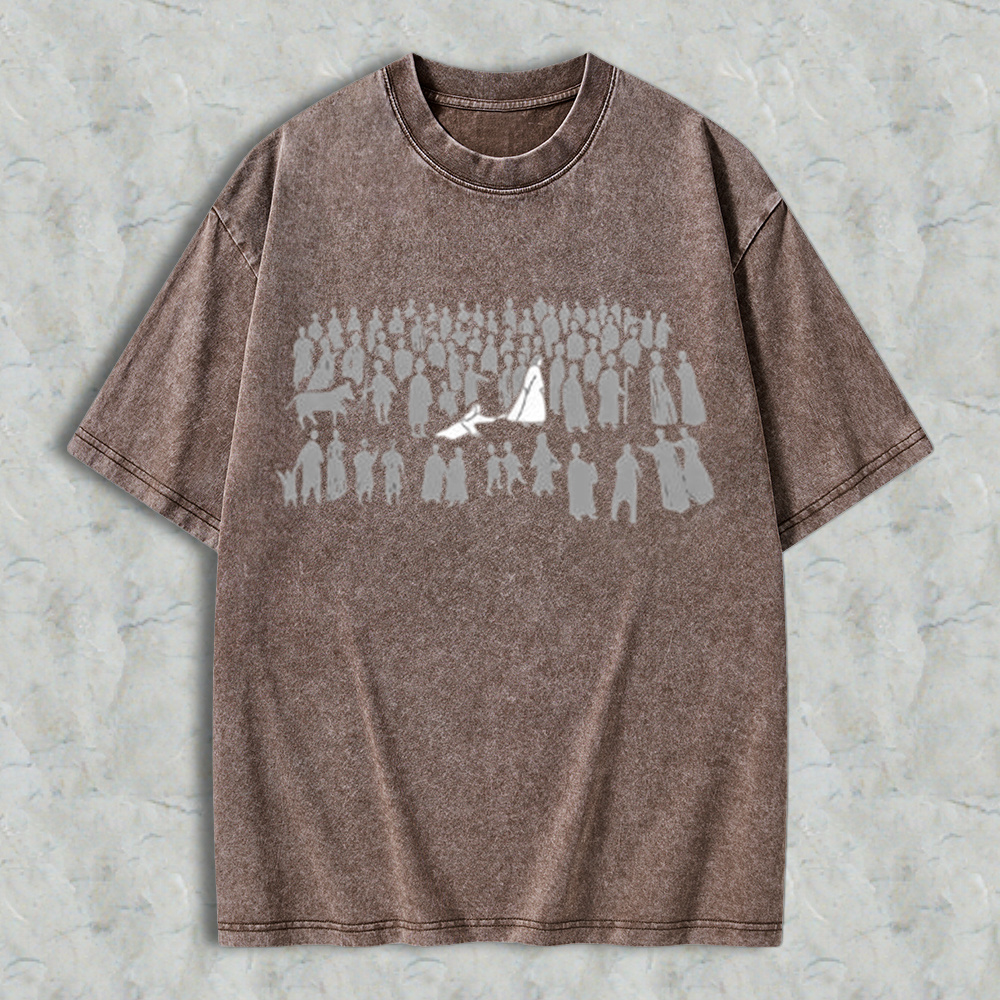 Vintage Washed Nativity Scene Silhouette Graphic T-Shirt