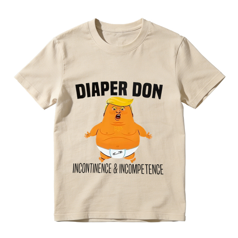 Funny Diaper Don Graphic T-Shirt – Incontinence & Incompetence Novelty Tee