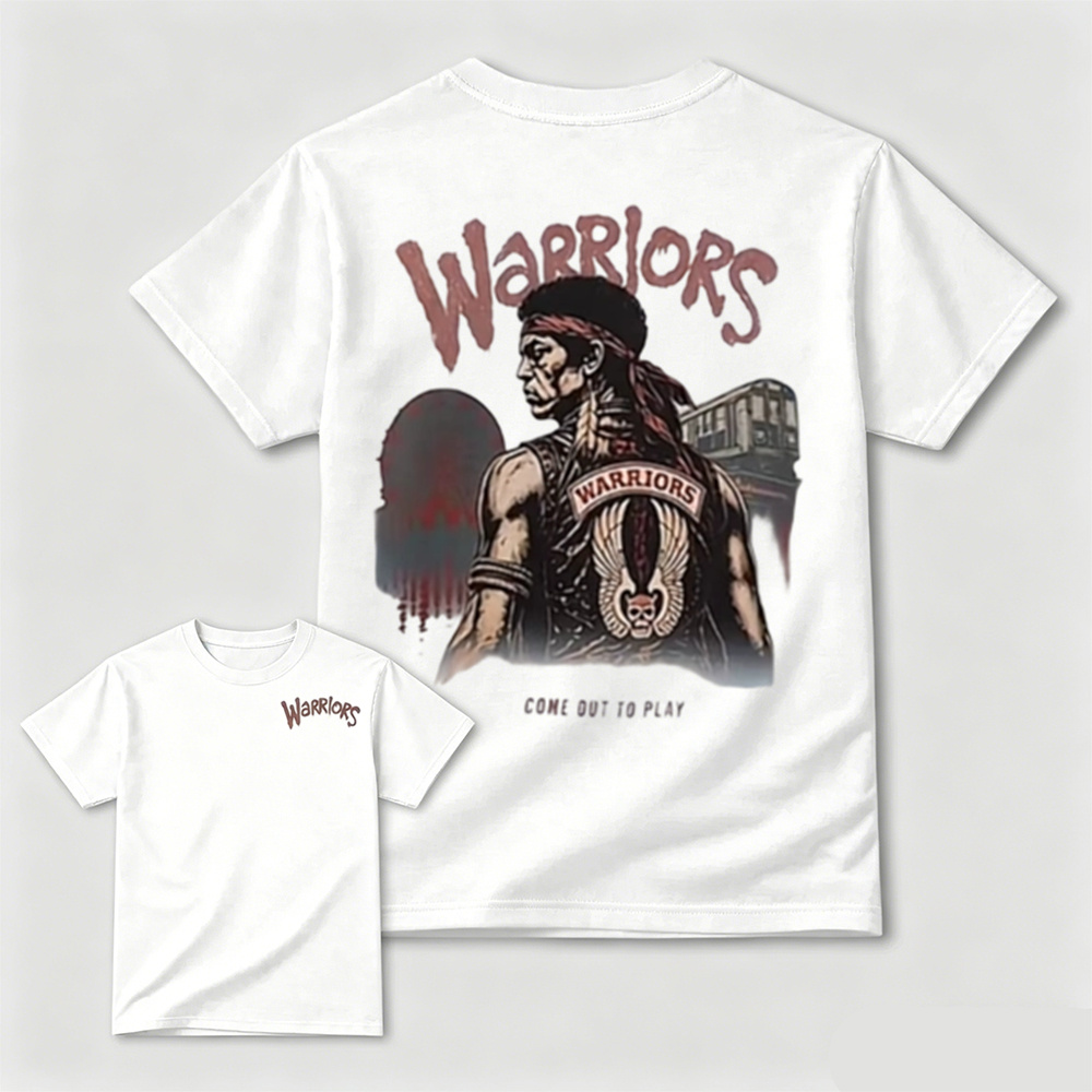 Vintage Warriors Gang Character Graphic Tee Classic 70s Movie Fan Shirt