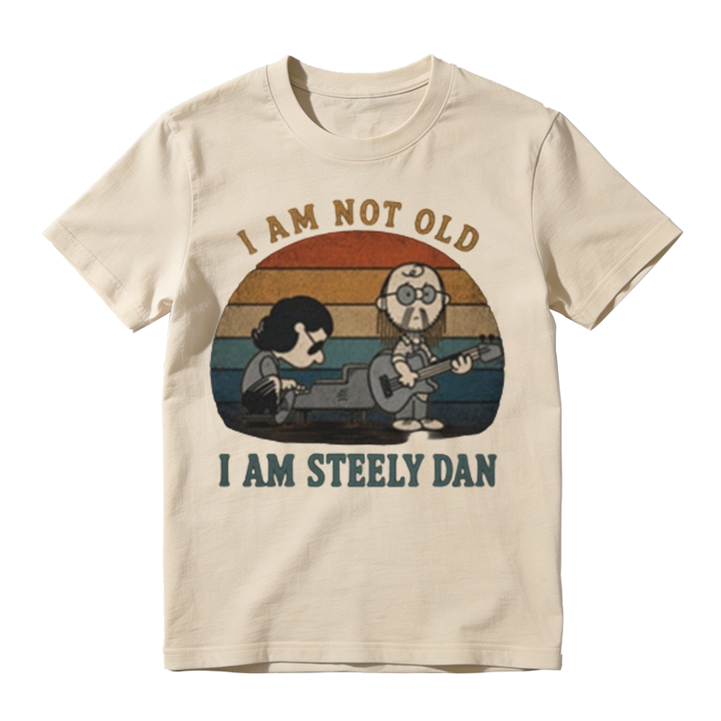 Retro Steely Dan Funny Quote Cartoon Music Graphic Cotton Tee