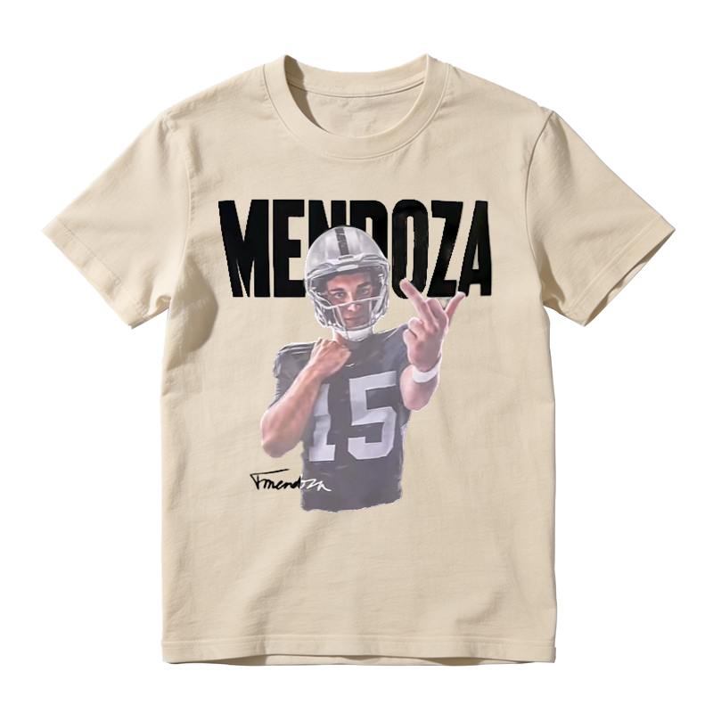 Sports Portrait Graphic Tee, Retro Football Fan Casual Printed T‑Shirt