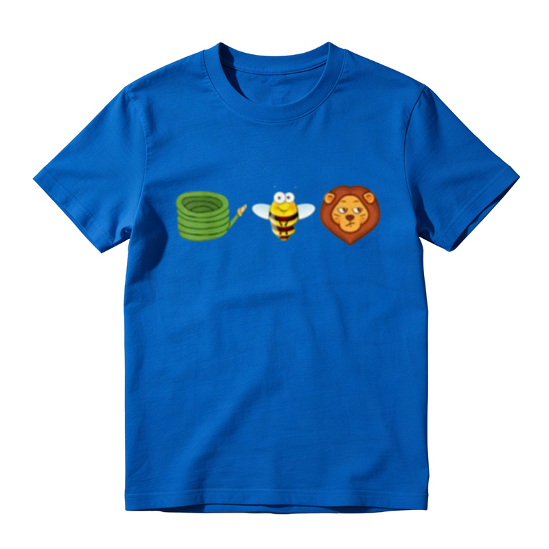 Funny Bee & Lion Cartoon Graphic T-Shirt