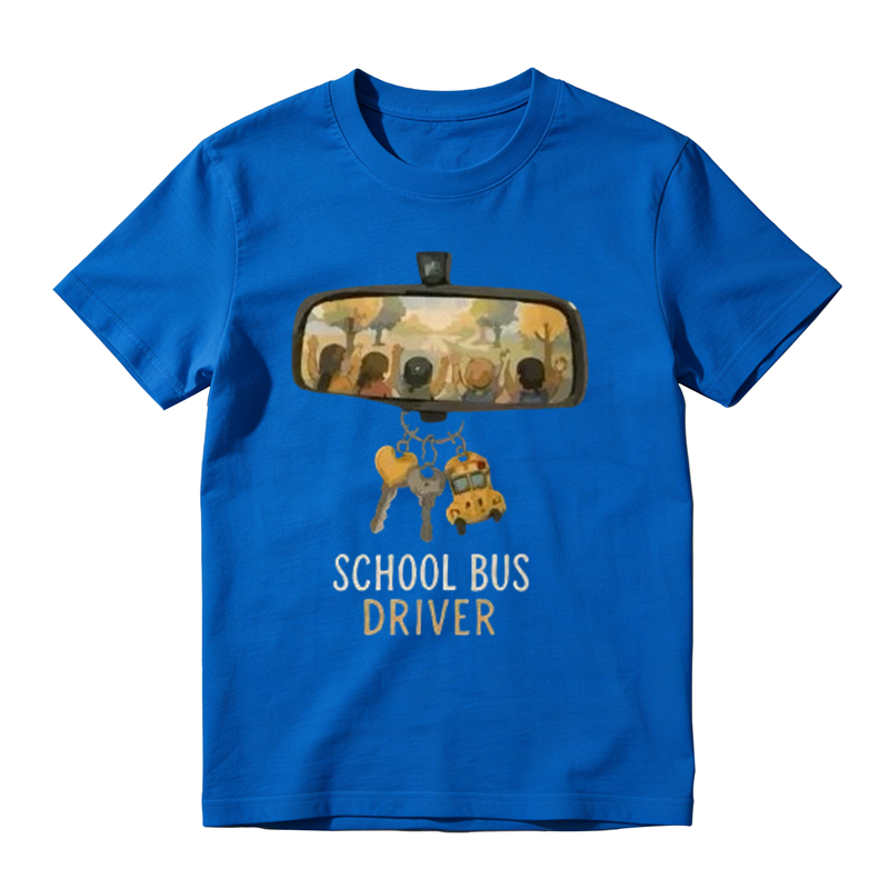 School Bus Driver Rear‑View Mirror Graphic T‑Shirt Back To School Bus Driver Gift Tee
