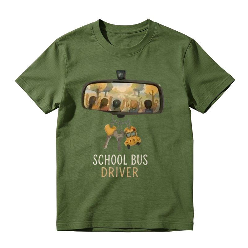 School Bus Driver Rear‑View Mirror Graphic T‑Shirt Back To School Bus Driver Gift Tee